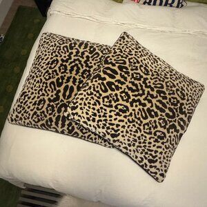 Bombay Company 22x22 Leopard Velvet Throw Pillows (Set of 2) | Vintage Animal Pr